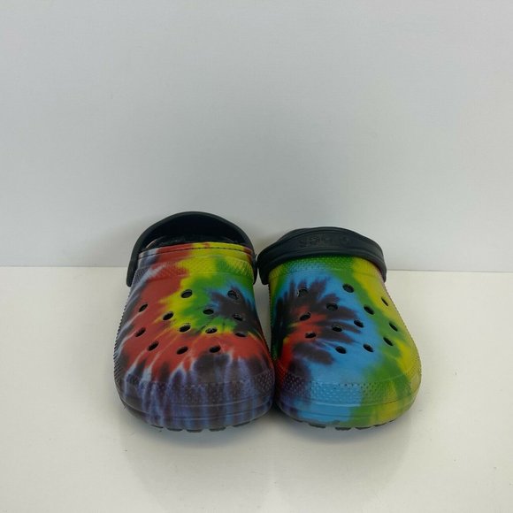 Crocs Classic Lined Tie Dye Clogs Heel Strap Size Mens 9 Womens 11 - Picture 2 of 6